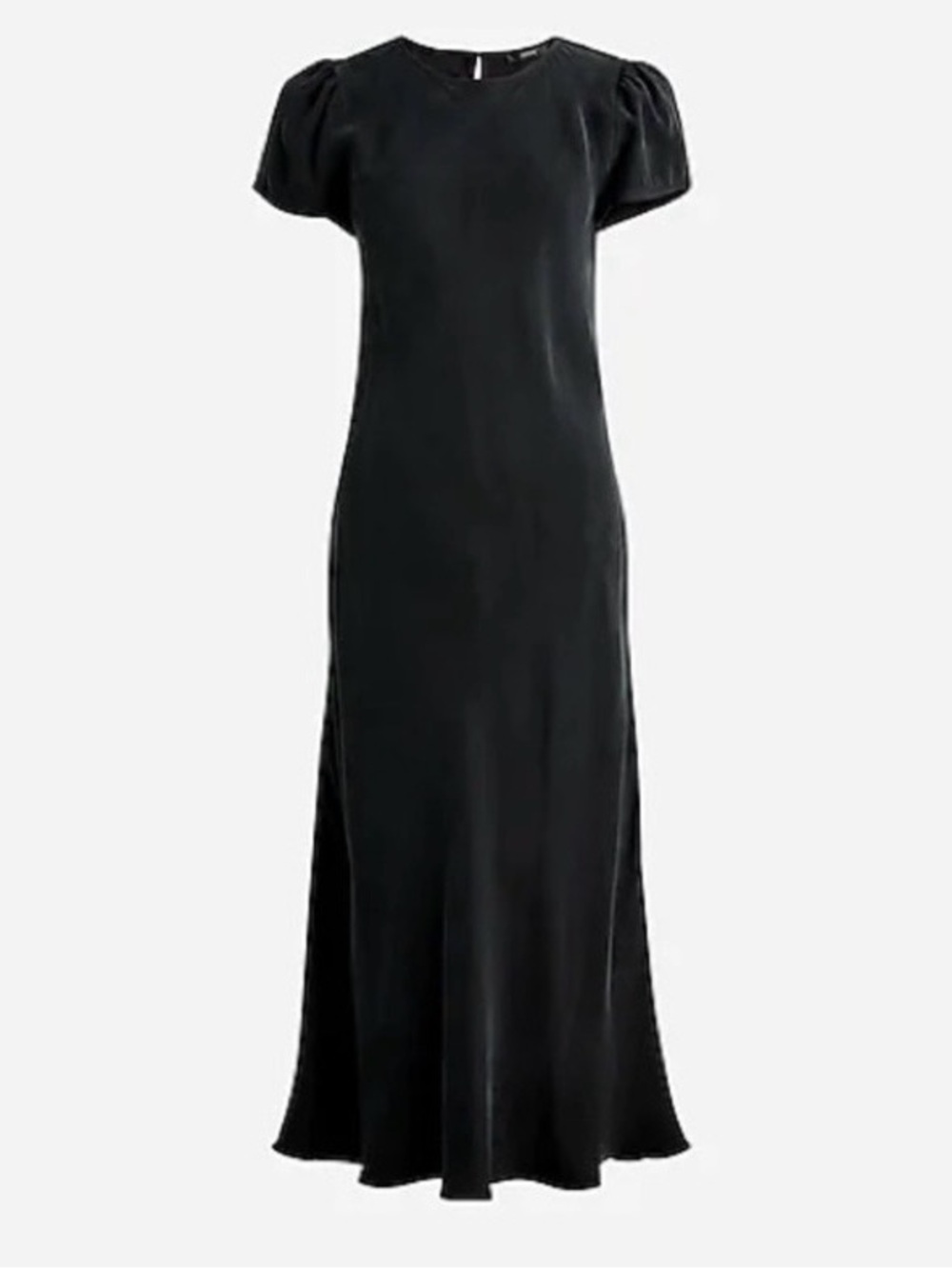 J Crew Cupro-blend Black size 16 midi T-shirt dress Item BM848 minimalist office